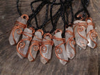 Hand Made Clear Quartz Copper Wire Wrapped Crystal Pendants - Sold Per Piece - From Madagascar