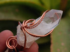 Hand Made Clear Quartz Copper Wire Wrapped Crystal Pendants - Sold Per Piece - From Madagascar