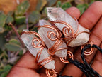 Hand Made Clear Quartz Copper Wire Wrapped Crystal Pendants - Sold Per Piece - From Madagascar