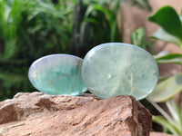 Polished Green Fluorite Palm Stones x 12 From Madagascar
