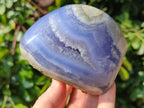 Polished Blue Lace Agate Standing Free Forms x 2 From Nsanje, Malawi