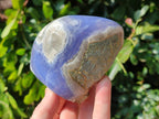 Polished Blue Lace Agate Standing Free Forms x 2 From Nsanje, Malawi