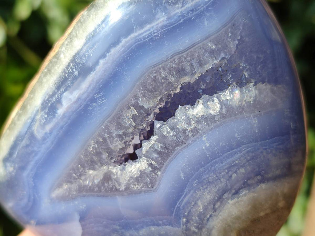 Polished Blue Lace Agate Standing Free Forms x 2 From Nsanje, Malawi