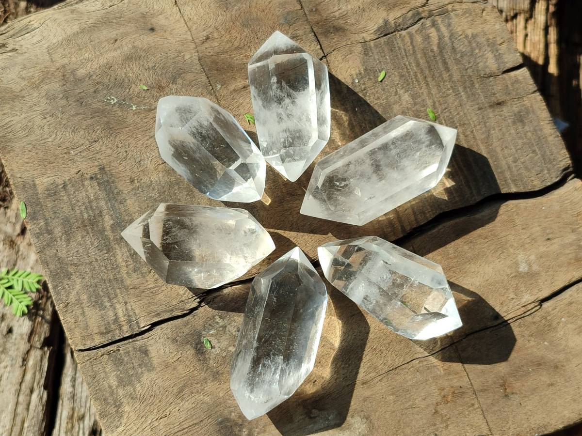 Polished Double Terminated Clear Quartz Crystals x 20 From Madagascar - Toprock Gemstones and Minerals 