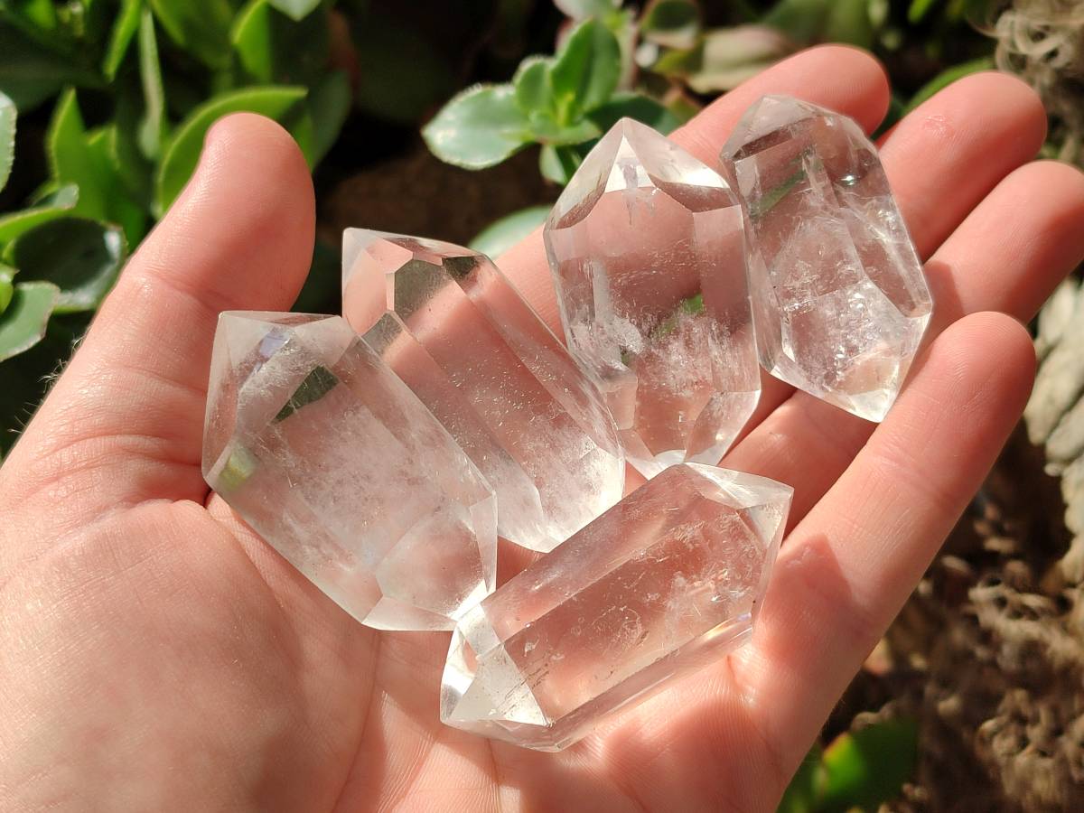 Polished Double Terminated Clear Quartz Crystals x 20 From Madagascar