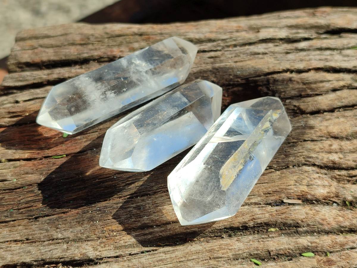 Polished Double Terminated Clear Quartz Crystals x 20 From Madagascar