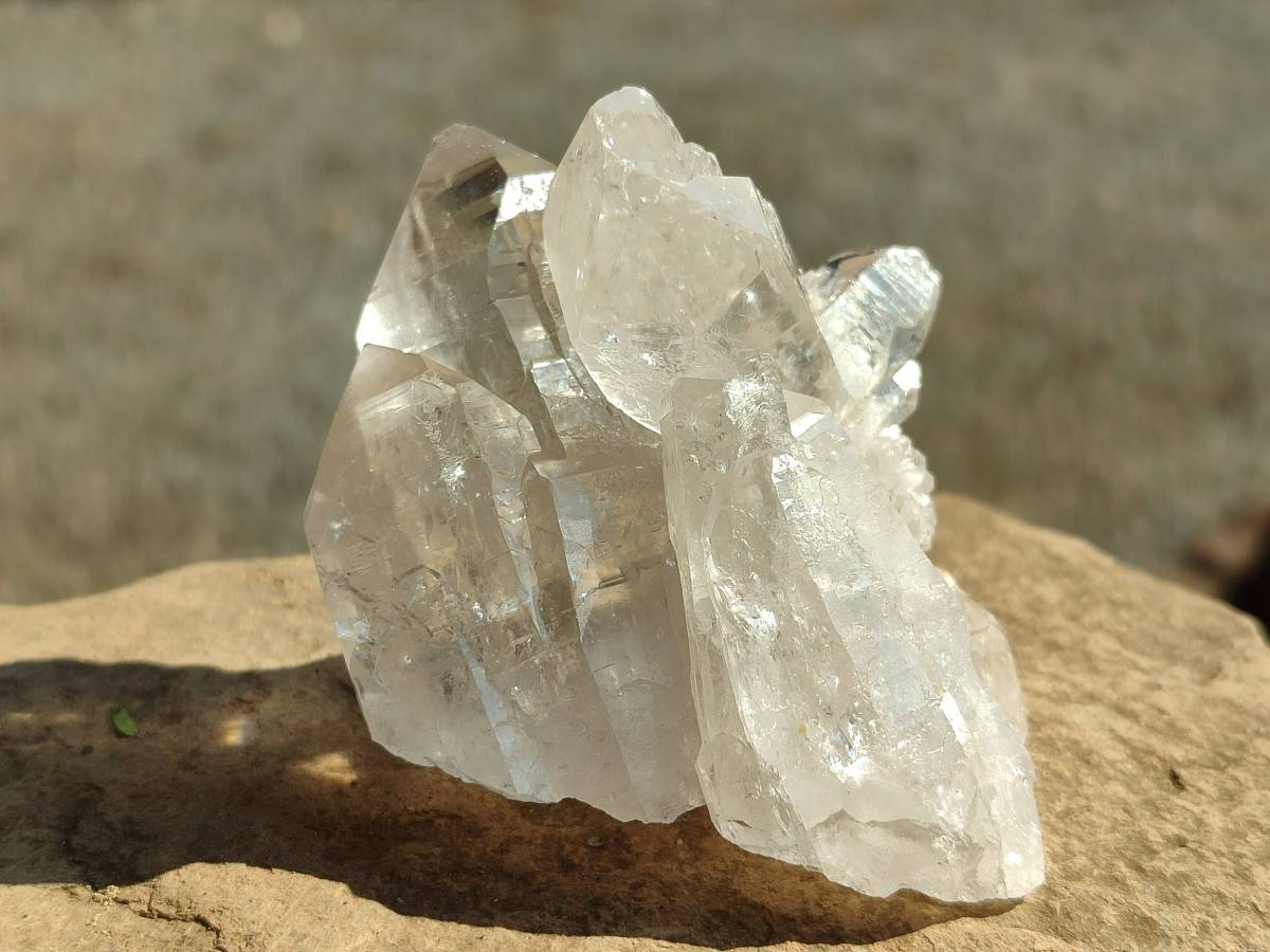 Natural Quartz Crystal Clusters x 6 From Madagascar