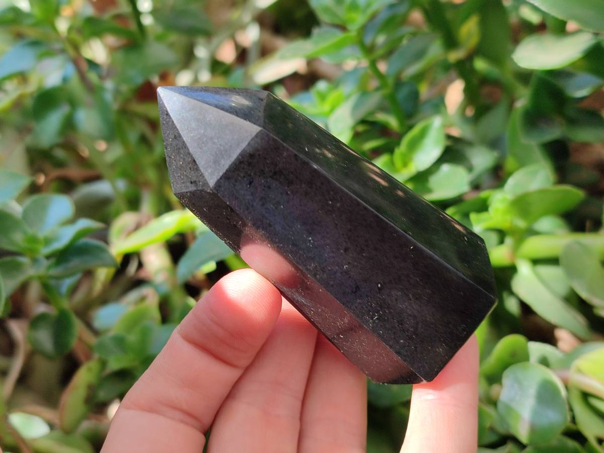 Polished Black Basalt Points x 6 From Antsirabe, Madagascar