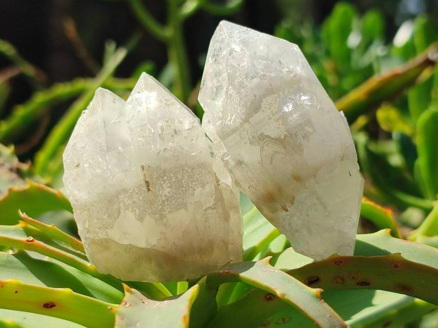 Natural White Phantom Cascading Candle Quartz Clusters x 35 From Antsirabe, Madagascar