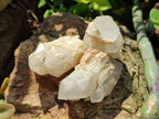 Natural White Phantom Cascading Candle Quartz Clusters x 35 From Antsirabe, Madagascar