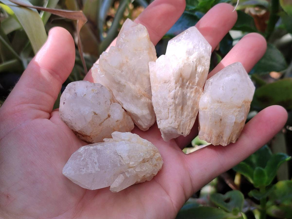 Natural White Phantom Cascading Candle Quartz Clusters x 35 From Antsirabe, Madagascar