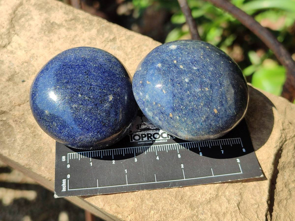 Polished Lazulite Galets x 12 From Madagascar - Toprock Gemstones and Minerals 