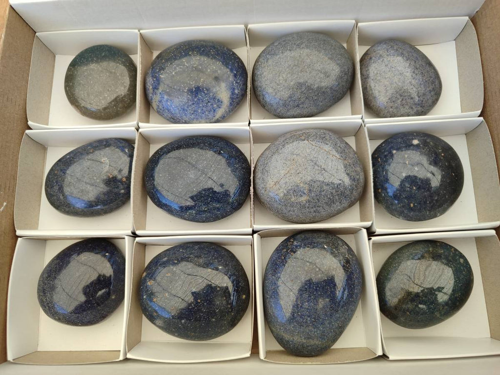Polished Lazulite Galets x 12 From Madagascar - Toprock Gemstones and Minerals 