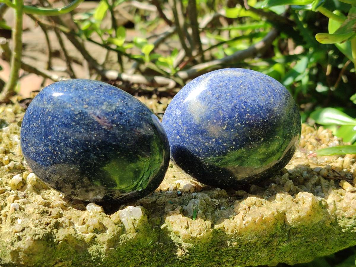 Polished Lazulite Galets x 12 From Madagascar - Toprock Gemstones and Minerals 