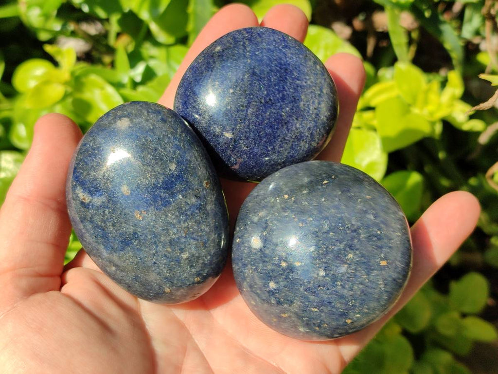 Polished Lazulite Galets x 12 From Madagascar - Toprock Gemstones and Minerals 