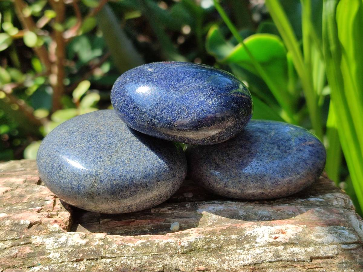 Polished Lazulite Galets x 12 From Madagascar