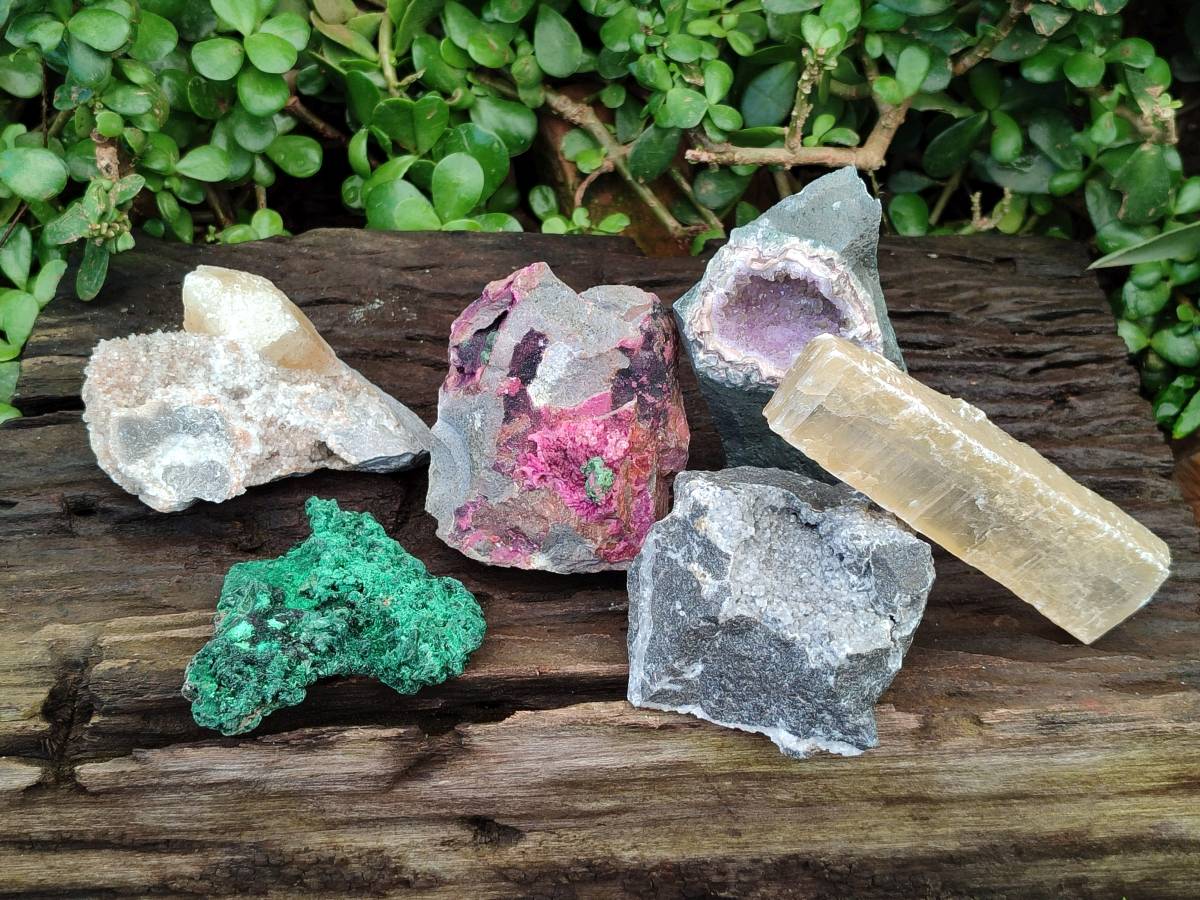 Natural Multi Mineral Specimens x 6 From Southern Africa