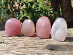 Polished Rose Quartz Standing Free Forms x 4 From Madagascar