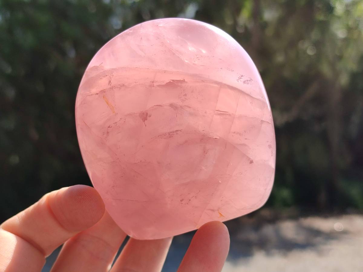 Polished Rose Quartz Standing Free Forms x 4 From Madagascar