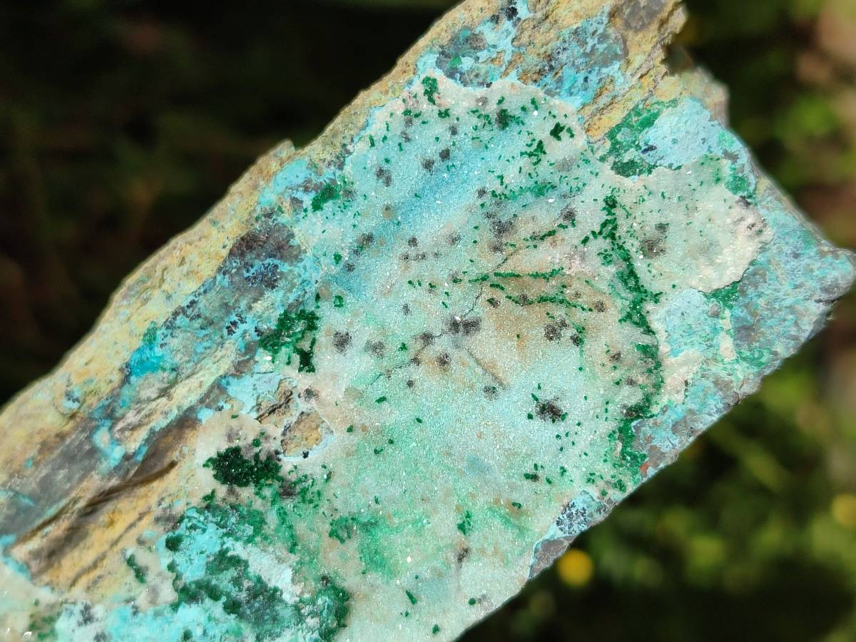 Natural Drusy Coated Chrysocolla With Malachite Specimens x 3 From Lupoto Mine, Congo