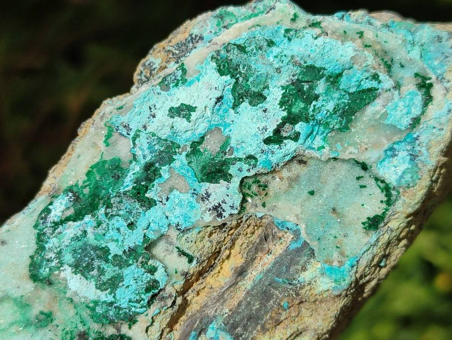 Natural Drusy Coated Chrysocolla With Malachite Specimens x 3 From Lupoto Mine, Congo