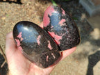 Polished Rhodonite Standing Free Form x 3 From Ambindavato, Madagascar