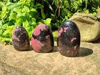 Polished Rhodonite Standing Free Form x 3 From Ambindavato, Madagascar