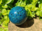 Hand Made Conglomerate Chrysocolla Sphere With Azurite And Malachite x 1 From Congo