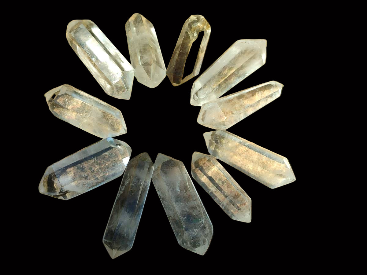 Polished Double Terminated Clear Quartz Crystals x 35 From Madagascar