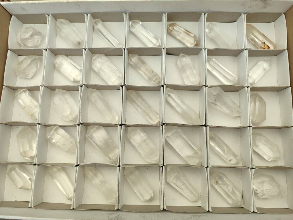 Polished Double Terminated Clear Quartz Crystals x 35 From Madagascar - Toprock Gemstones and Minerals 
