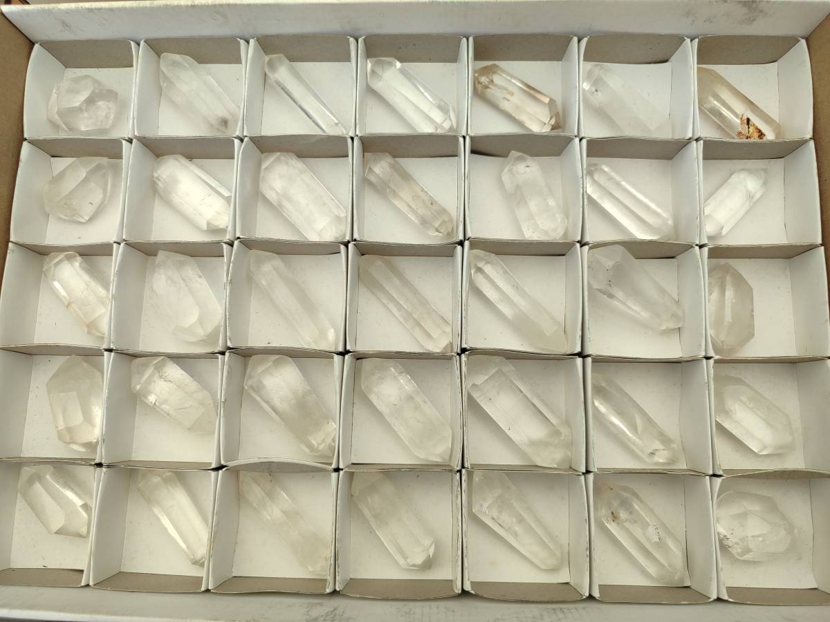 Polished Double Terminated Clear Quartz Crystals x 35 From Madagascar