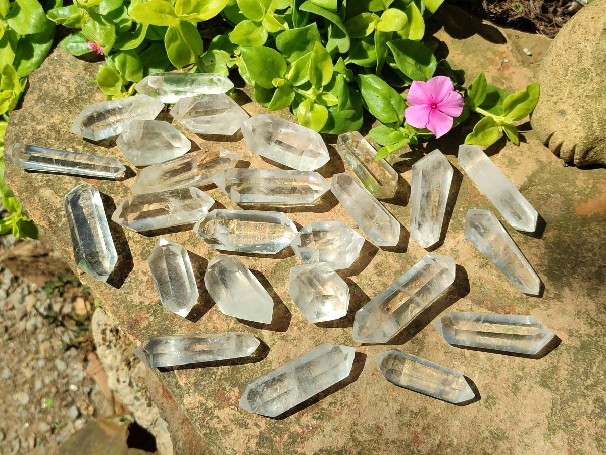 Polished Double Terminated Clear Quartz Crystals x 35 From Madagascar