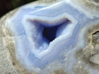 Polished Blue Lace Agate Standing Free Forms x 3 From Nsanje, Malawi