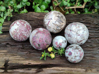 Polished Rubellite Pink Tourmaline Spheres x 6 From Ambatondrazaka, Madagascar