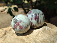 Polished Rubellite Pink Tourmaline Spheres x 6 From Ambatondrazaka, Madagascar