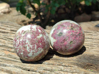 Polished Rubellite Pink Tourmaline Spheres x 6 From Ambatondrazaka, Madagascar