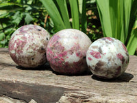 Polished Rubellite Pink Tourmaline Spheres x 6 From Ambatondrazaka, Madagascar