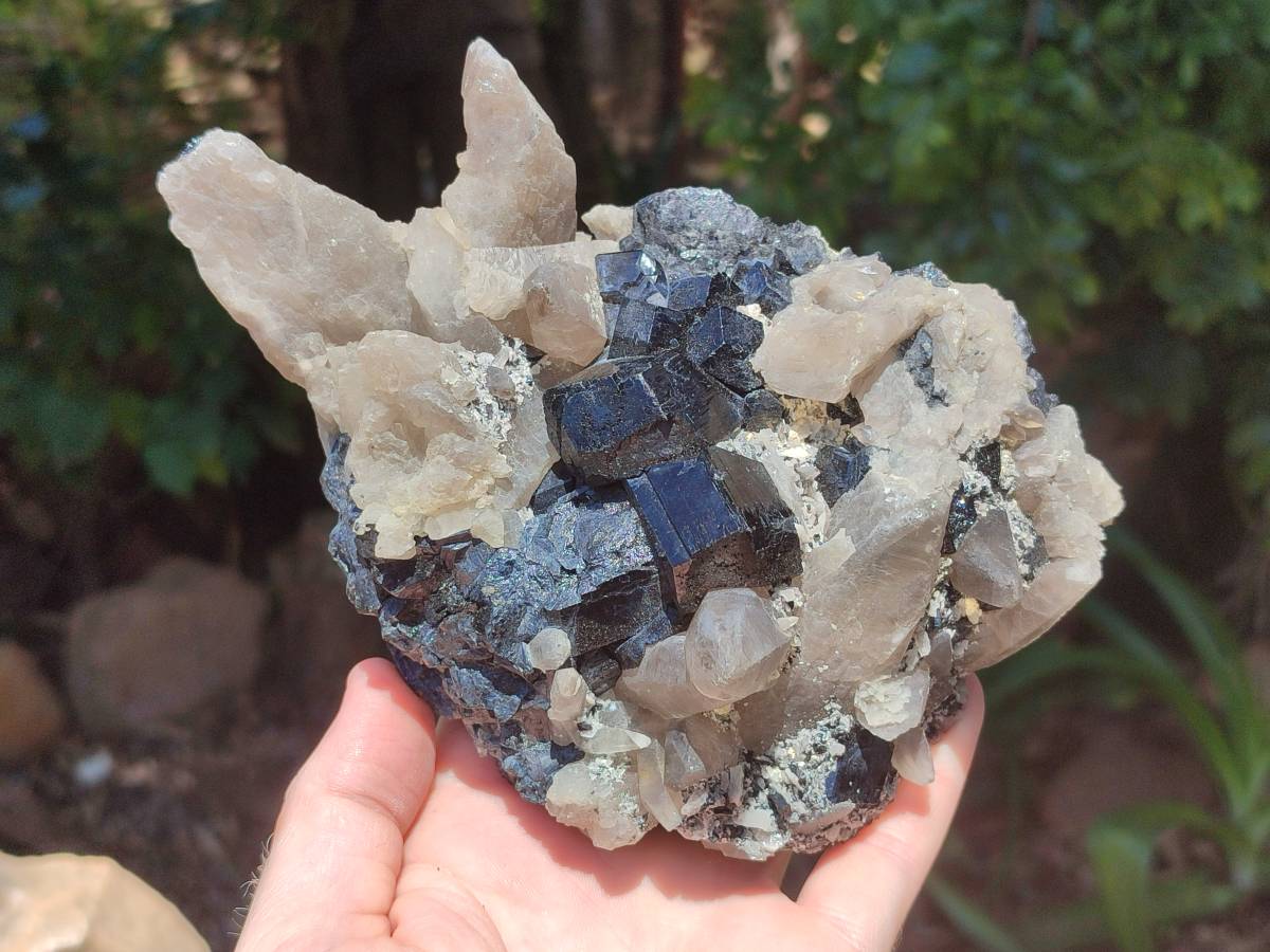 Natural Smokey Quartz With Schorl Black Tourmaline Specimens x 2 From Erongo, Namibia