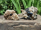 Natural Smokey Quartz With Schorl Black Tourmaline Specimens x 2 From Erongo, Namibia