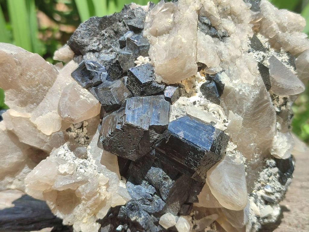 Natural Smokey Quartz With Schorl Black Tourmaline Specimens x 2 From Erongo, Namibia