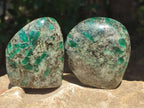 Polished Emerald Mica 'Mutokolite' Standing Free Forms x 5 From Mutoko, Zimbabwe