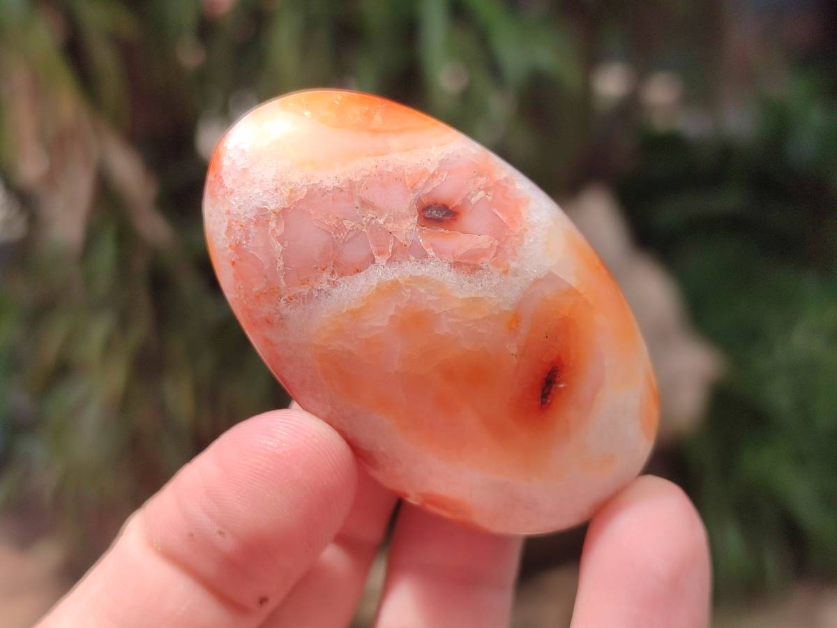 Polished Carnelian Agate Gemstone Galets x 20 From Madagascar