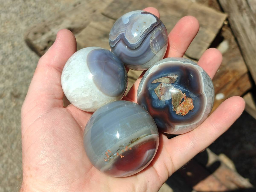 Polished Shashe River Agate Spheres x 6 From Zimbabwe