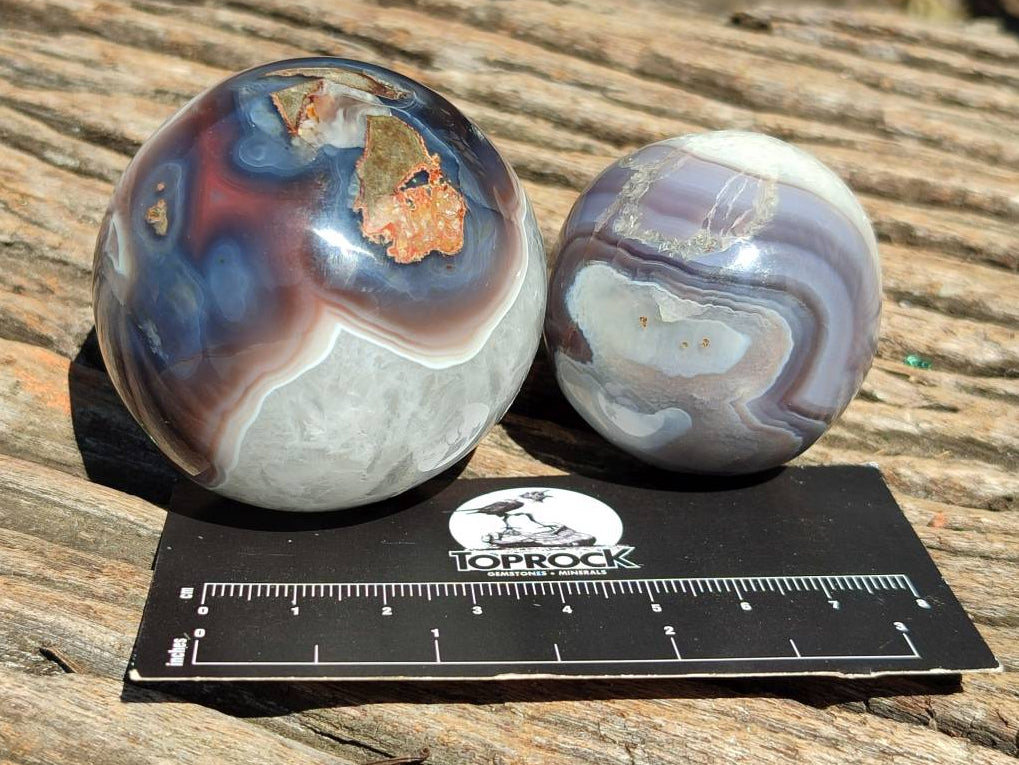 Polished Shashe River Agate Spheres x 6 From Zimbabwe