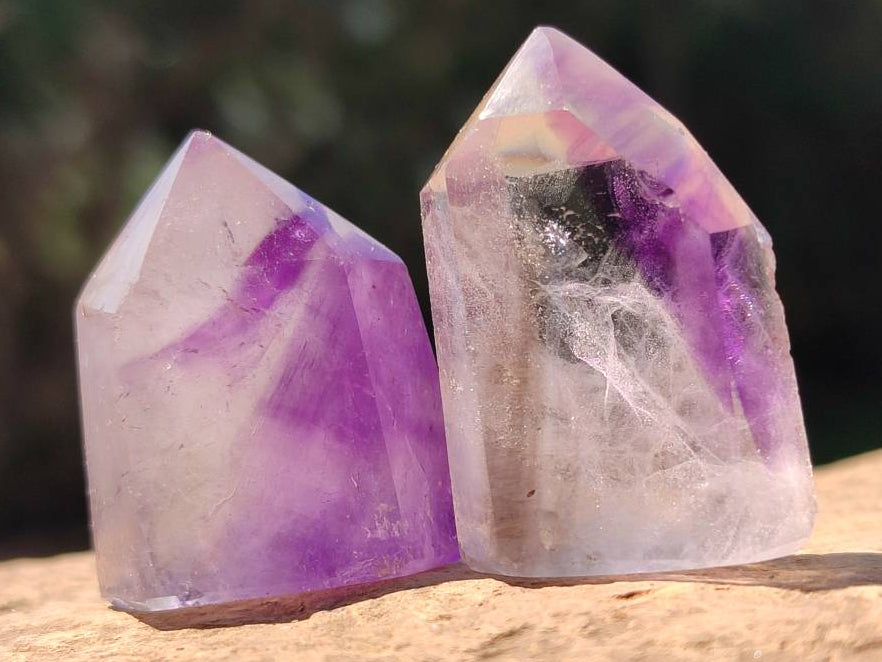 Polished Window Amethyst Crystals x 20 From Akansobe, Madagascar
