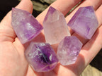 Polished Window Amethyst Crystals x 20 From Akansobe, Madagascar