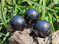 Polished Black Tourmaline Spheres x 4 From Madagascar