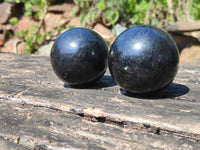 Polished Black Tourmaline Spheres x 4 From Madagascar