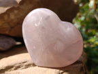 Polished Rose Quartz Hearts x 6 From Madagascar