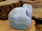 Polished Blue Lace Agate Standing Free Forms x 4 From Nsanje, Malawi